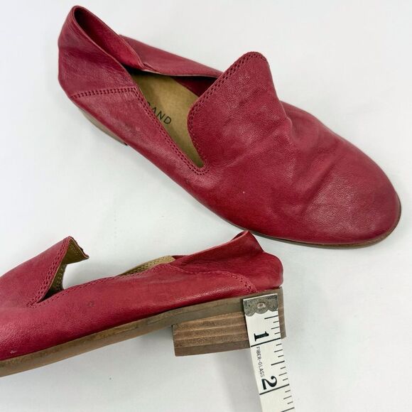 Lucky Brand Cahill Red Soft Structure Leather Slip On Low Heel Loafer Flats - Picture 12 of 15